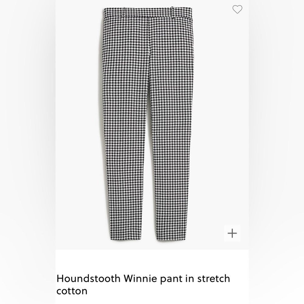 JCrew houndstooth Winnie pant in stretch cotton